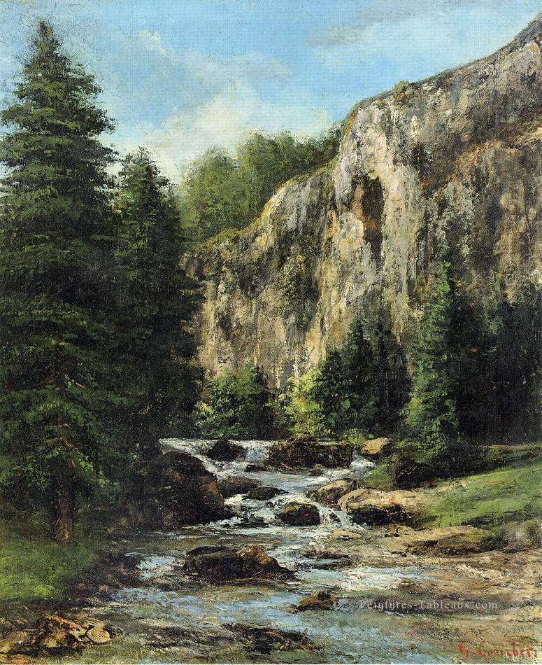 Etudier pourPaysage avec Chute d’eau paysage Gustave Courbet Peintures à l'huile